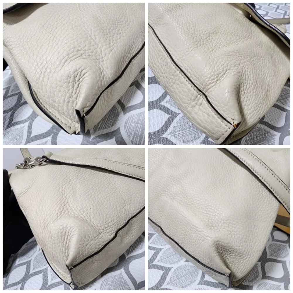 Authentic Gucci Small Bamboo Daily Satchel Bag Off-White